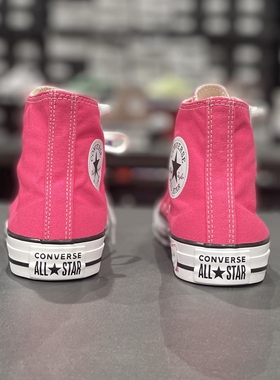 CONVERSE匡威 All Star新款男女高帮帆布鞋西瓜红玫红色A08136C