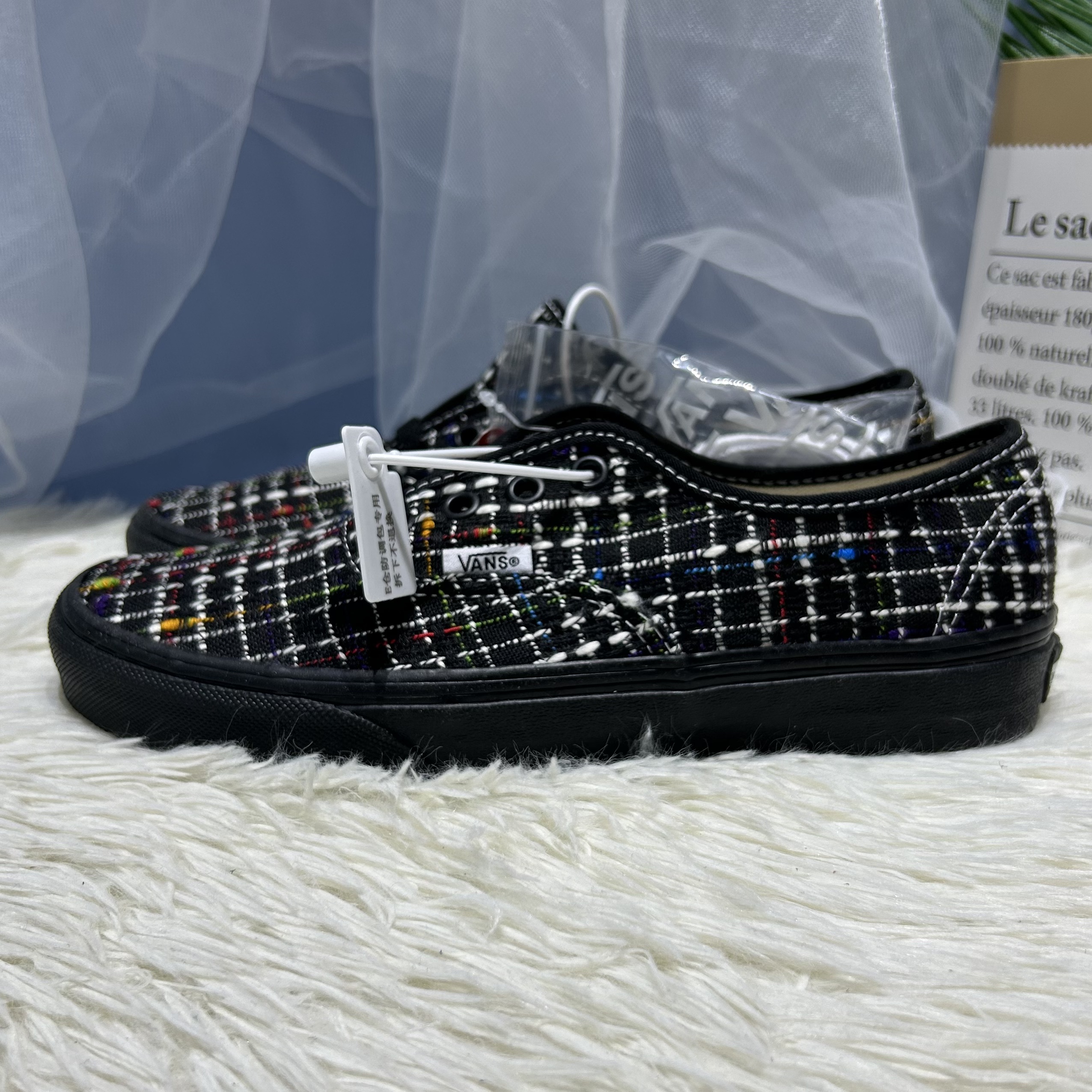 Vans Authentic 小香风黑白色男女同款低帮休闲板鞋子VN0A5KS96SW
