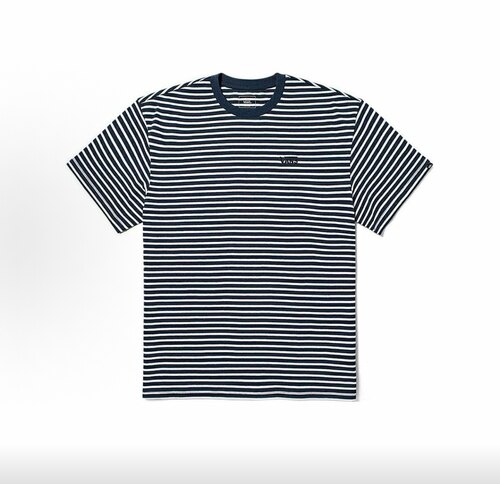 Vans 夏季新款百搭舒适男女同款蓝白条纹短袖vn000fr2cgi