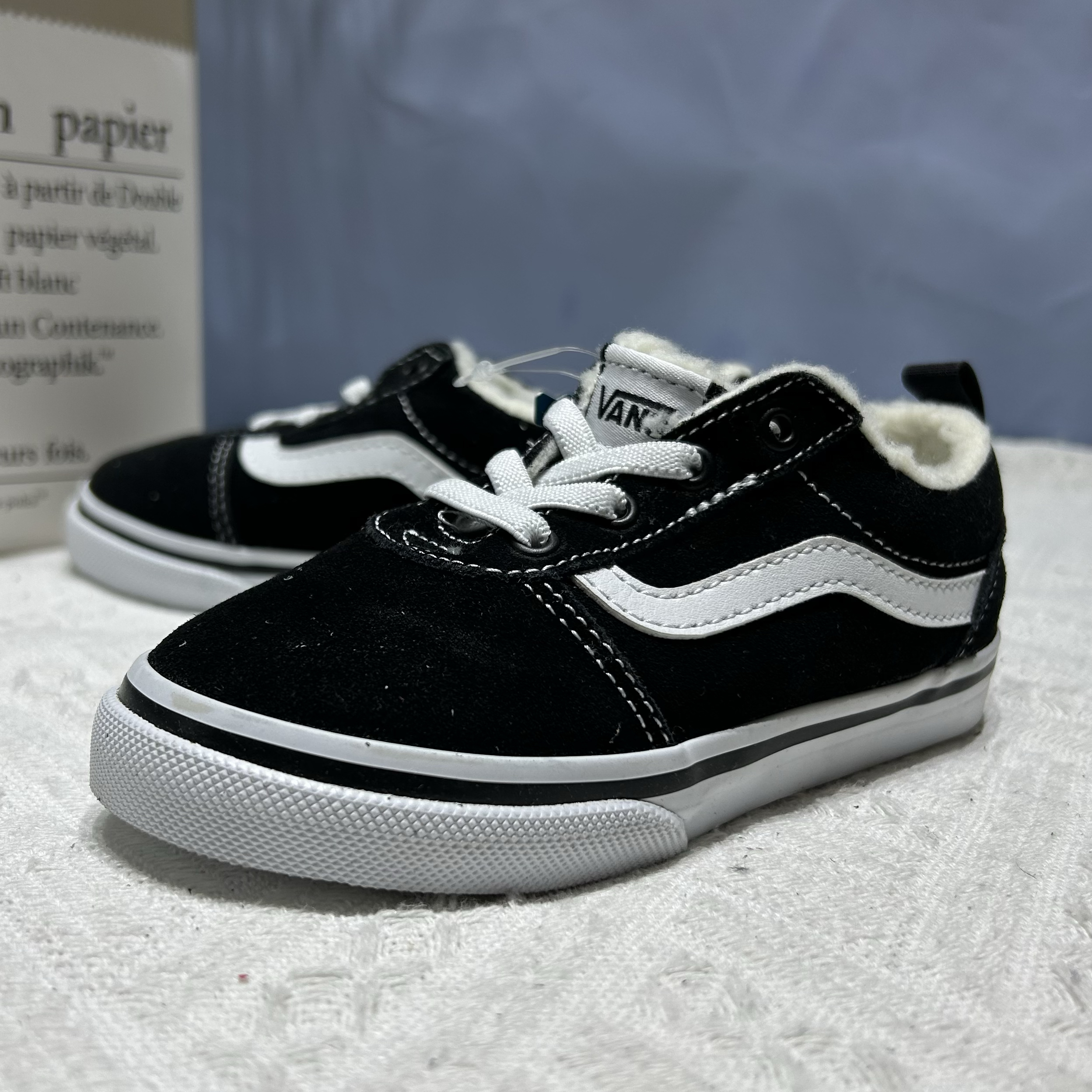 Vans Ward Slip-on冬季加绒保暖儿童款百搭低帮板鞋子VN0A5KY8MCG