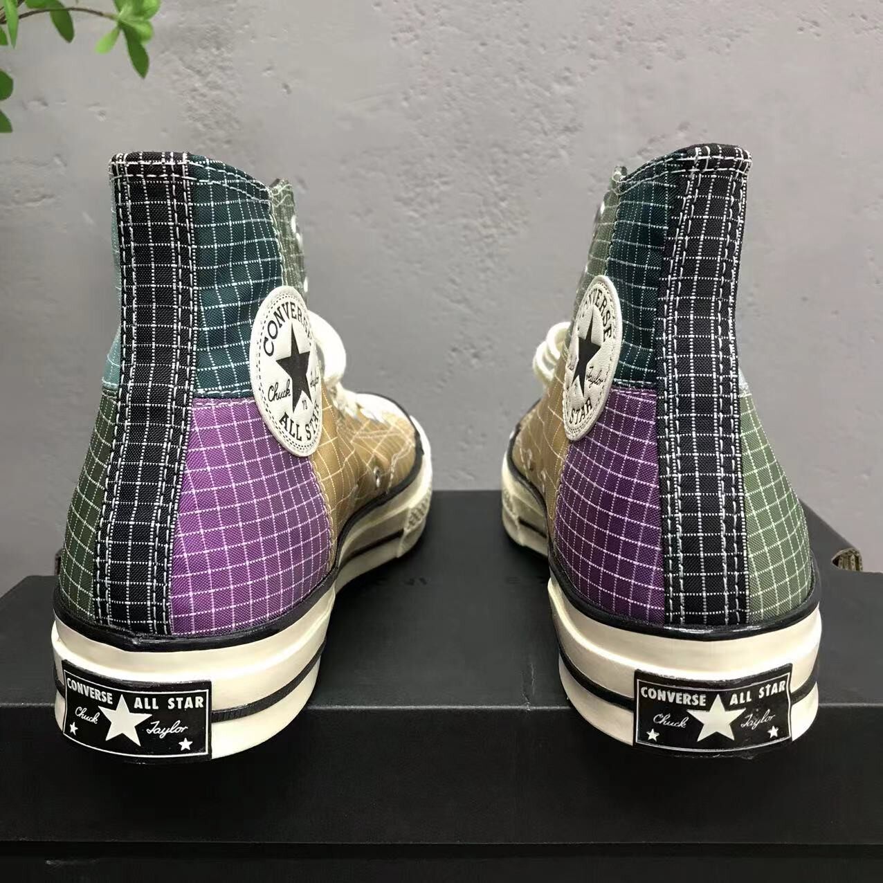 匡威converse 1970s 马嘉祺同款 四色拼接情侣帆布鞋板鞋 166317c