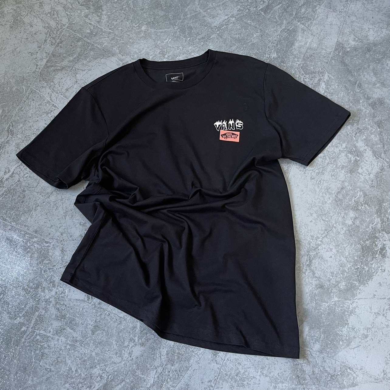 VANS范斯2022夏季男女子图案印花运动休闲纯棉T恤短袖VN0A7TPDBLK