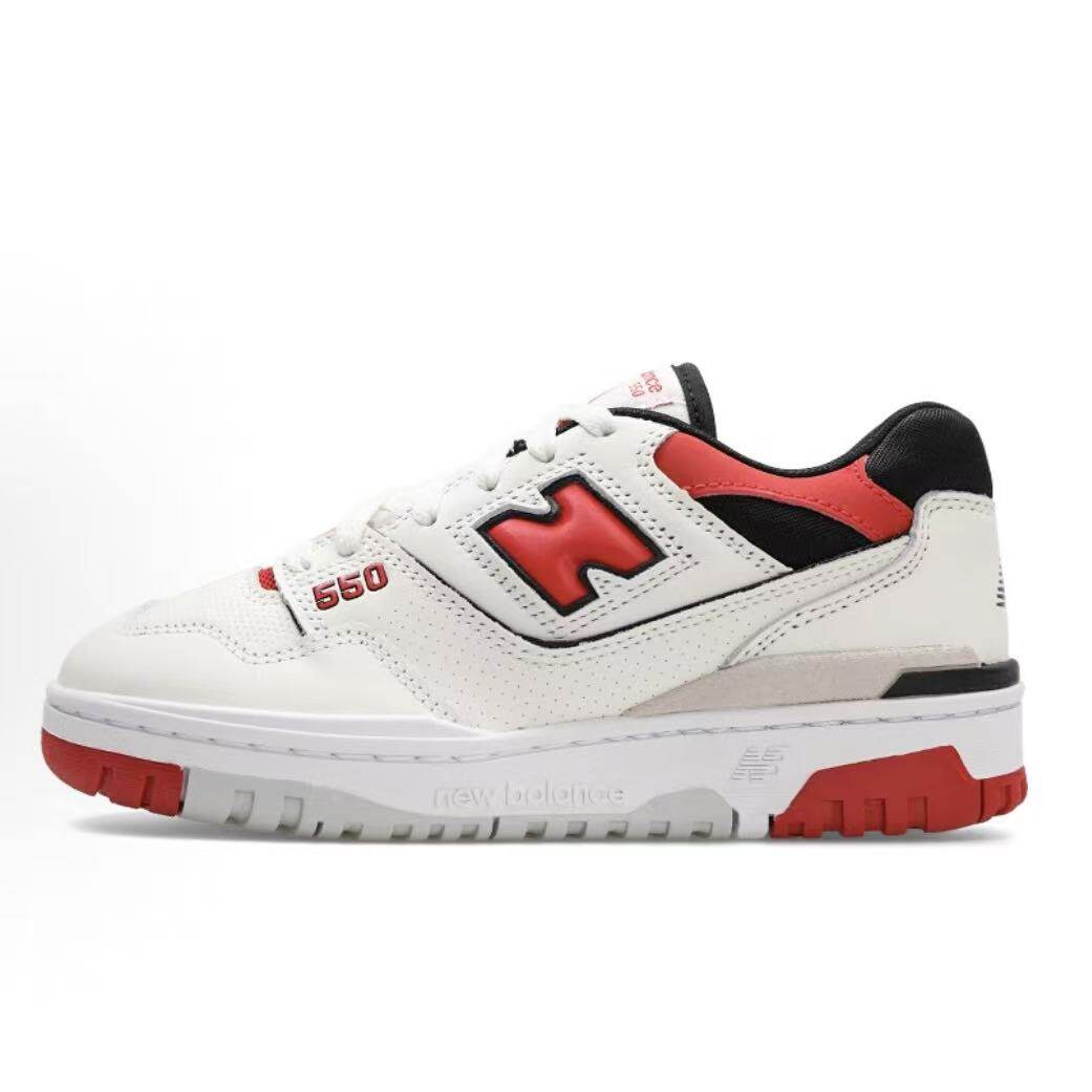 New Balance NB 550皮革运动休闲减震低帮红色复古篮球鞋BB550VTB