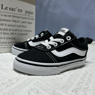 一脚蹬帆布板鞋 Vans 百搭儿童款 黑白休闲时尚 VN0A3QU1187 Ward经典