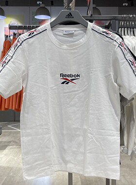 Reebok/锐步夏季新款男子复古彩标圆领透气舒适休闲T恤短袖FP6786