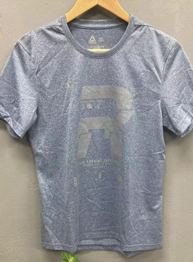 锐步/REEBOK 新款男子3M反光速干透气休闲运动跑步短袖T恤 DN3333