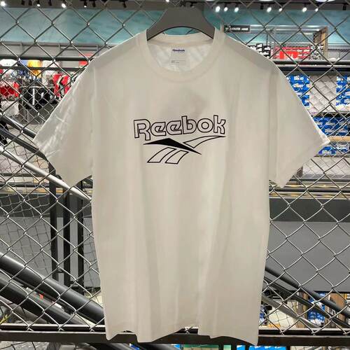Reebok/锐步 夏季新款男短袖透气圆领黑白百搭运动休闲T恤DT8244