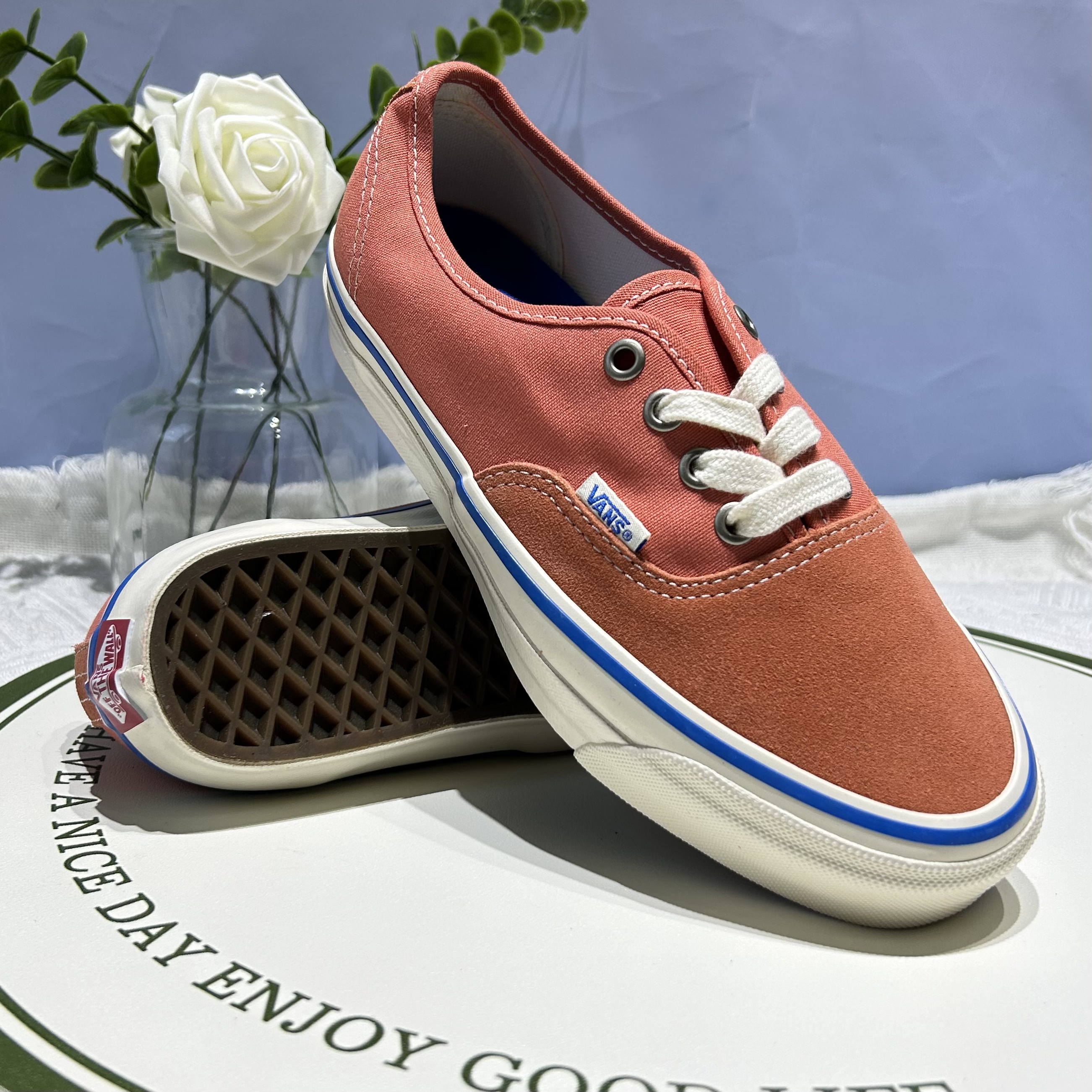 Vans Authentic经典脏橘色休闲百搭男女同款低帮板鞋VN000CT7E3M