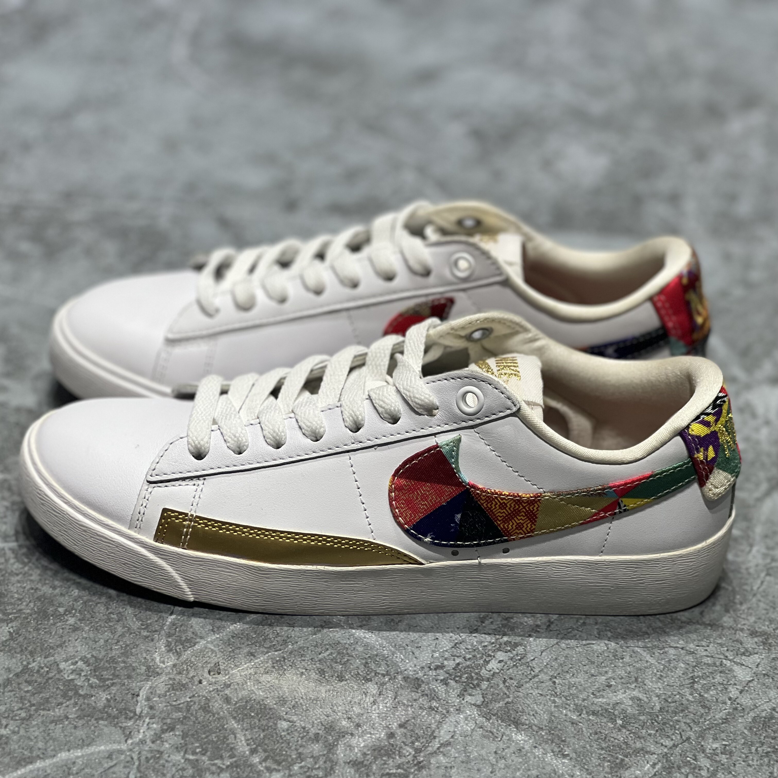 nike blazer low 百家衣新年防滑轻便低帮休闲运动板鞋bv6655-116