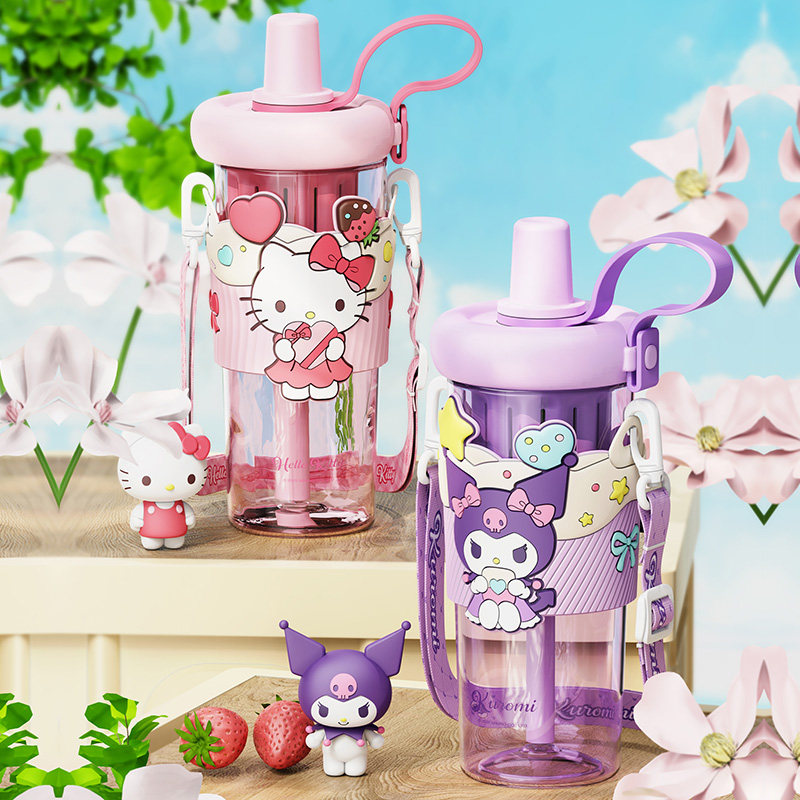 2025新款可爱库洛米吸管杯子高颜值tritan塑料杯大容量便携太空杯,餐饮具,太空杯,淘宝优惠券,粉丝福利购,淘宝优惠卷