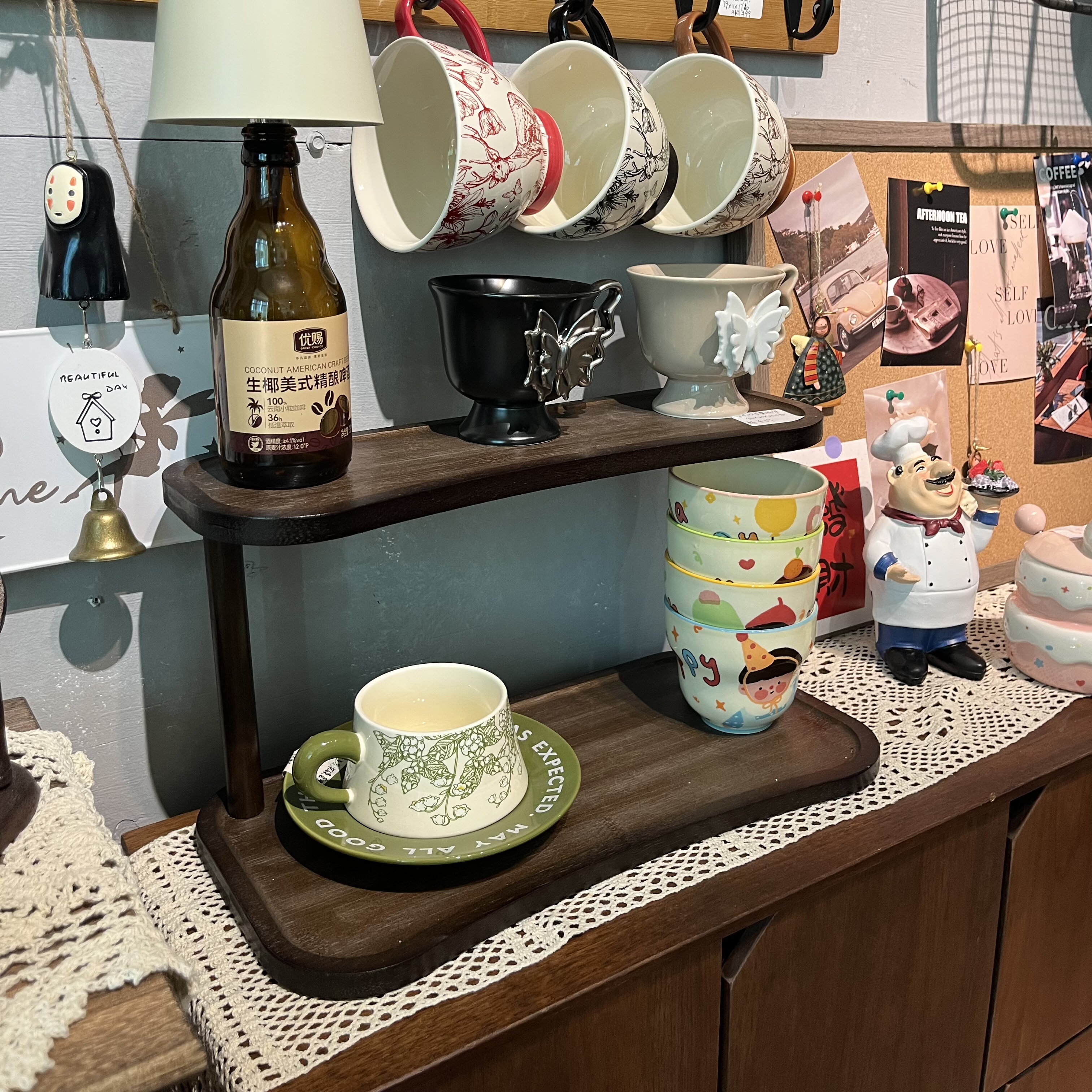 复古竹木置物架