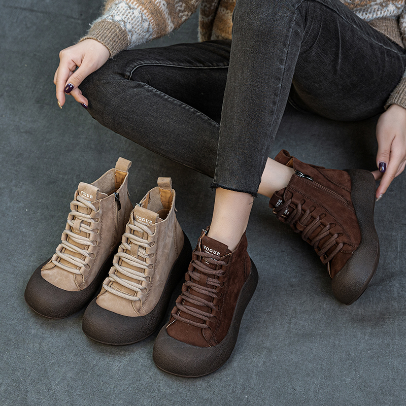 牛皮复古短靴休闲高帮板鞋马丁靴