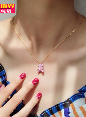 宏光水钻镀18K真金O字女吊坠项链