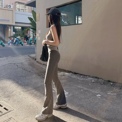 FAN 春夏新品【本命皮肤裤】lu系健身瑜伽裤微喇裤型bi入款打底裤
