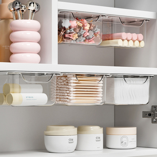 镜柜收纳盒抽屉式 分类透明收纳棉签头绳小盒子柜子收纳盒子储物盒