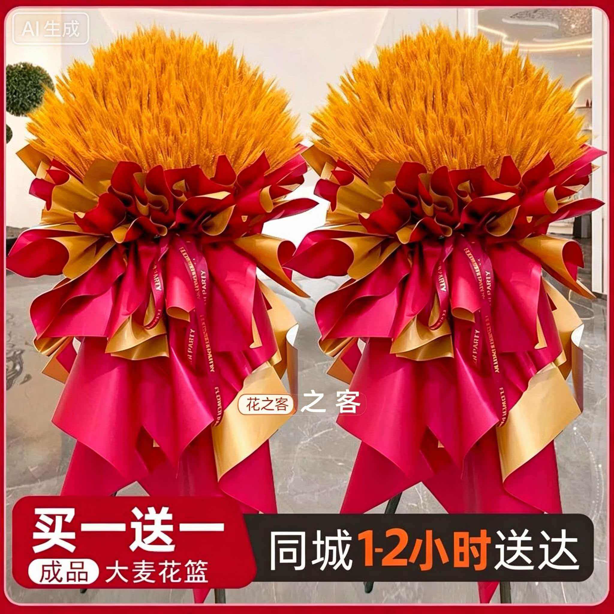 大麦开业花乔迁花篮麦穗开张鲜花速递同城全国北京上海广州