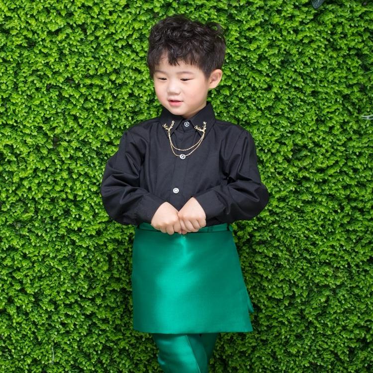 韩版儿童衬衫黑色西装礼服衬衫修身打底衬衫男女衬衫