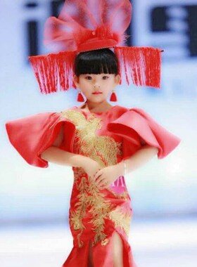 皖君鱼尾礼服女童中国风