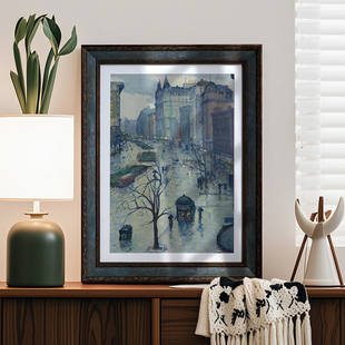 法式中古摆台黑色复古风油画水彩画相框底老钱风装挂墙卡纸装裱配