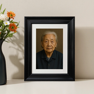 老人相框肖像老照片纪念黑色中古老年人照画像打印装裱高级感相框