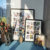 以琳画框来图DIY照片自由贴相框宫格2寸3寸黑色实木生日节日礼品