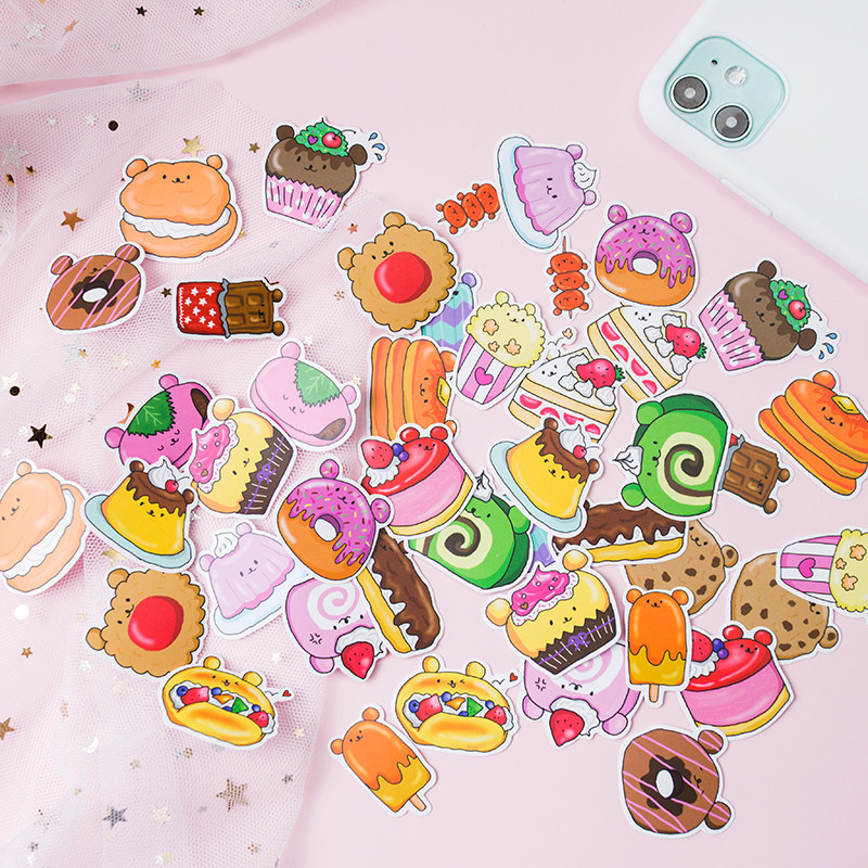可爱卡通甜品甜点手账贴纸素材手机日记本装饰小图案手帐贴画