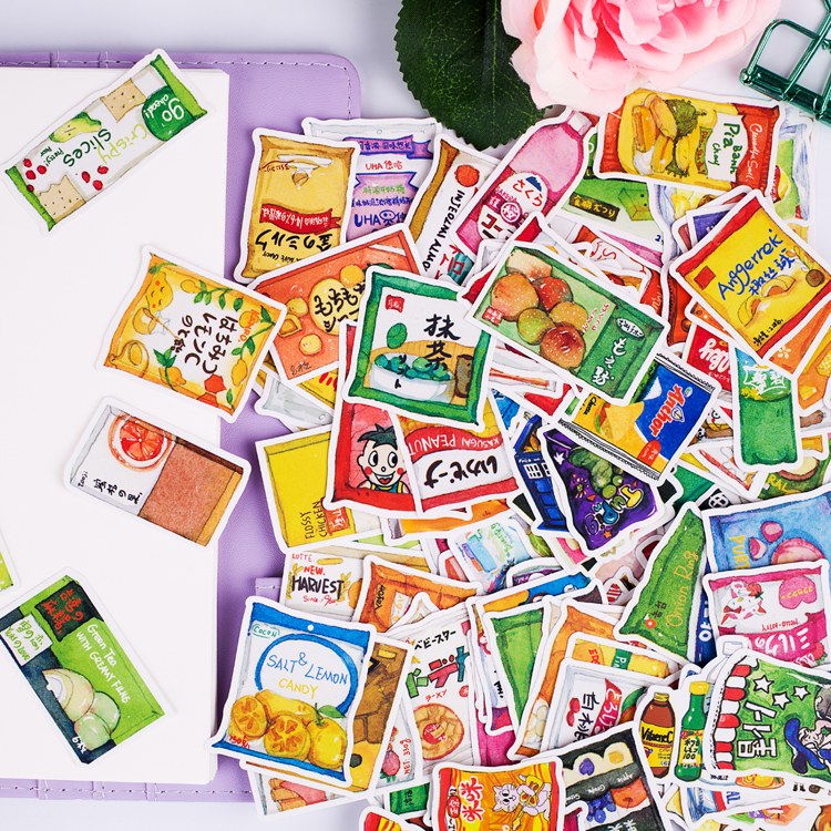 手帐贴纸手账日记手机早餐火锅