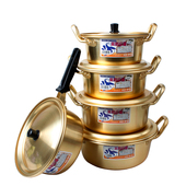 黄铝锅双柄单把锅明火 进口煮面锅拉面锅汤锅韩剧同款 正品 韩国原装