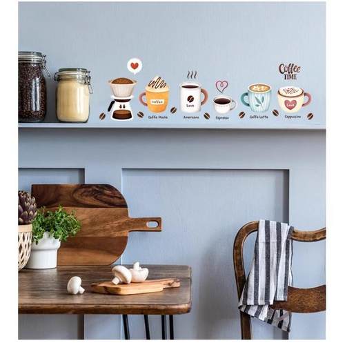 可移除墙贴橱柜厨房防水瓷砖贴玻璃防撞双面贴画装饰贴纸咖啡茶杯