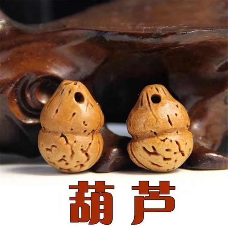 天然桃木雕刻葫芦挂件手工精雕原木钥匙扣护身符平安吉祥