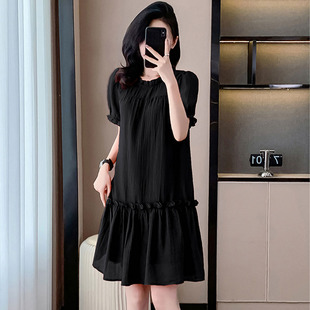 洋气百搭连衣裙女2026年流行时髦大码女装气质雪纺连衣裙爆款潮流