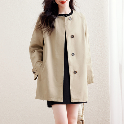 胖妹妹短款风衣外套女小个子