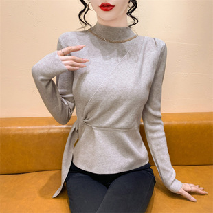 今年爆款半高领毛衣2026新款秋冬打底衫修身女士内搭针织上衣服女