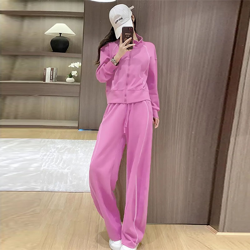 欧货休闲运动套装女春季2026新款时尚洋气卫衣+宽松阔腿裤两件套