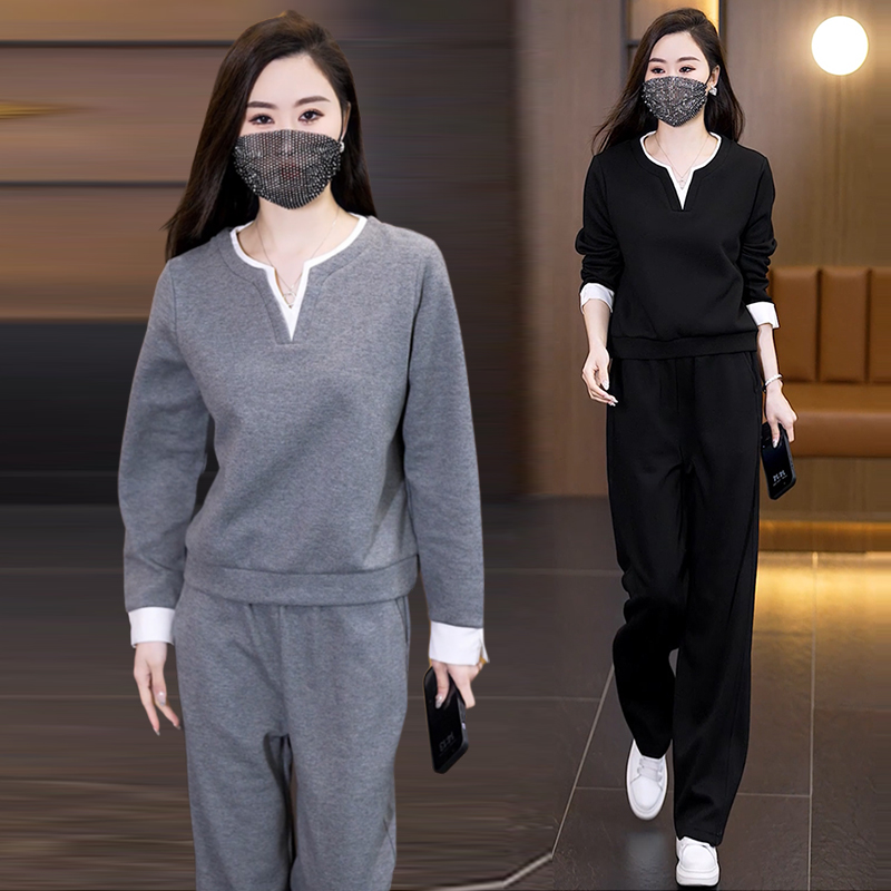 大码专柜休闲时尚运动套装女2025年秋季新款长袖卫衣+裤子两件套