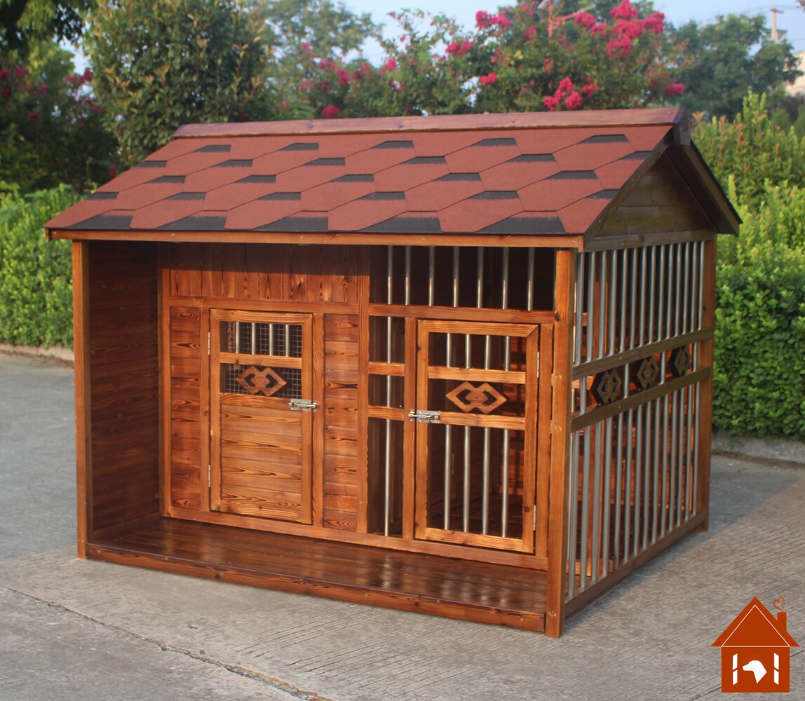 尔米中大型犬狗屋户外/狗窝/木制狗房子别墅防雨宠物屋防水b-16
