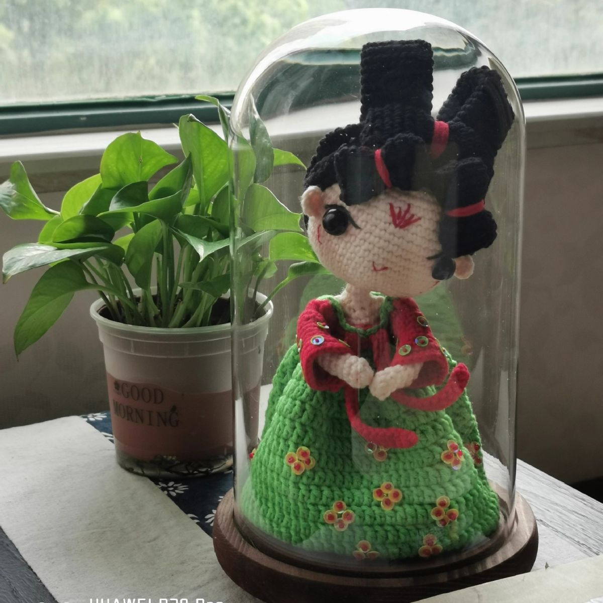 永生干花玻璃罩黑色底座透明展示防尘罩手办手模桌面摆件