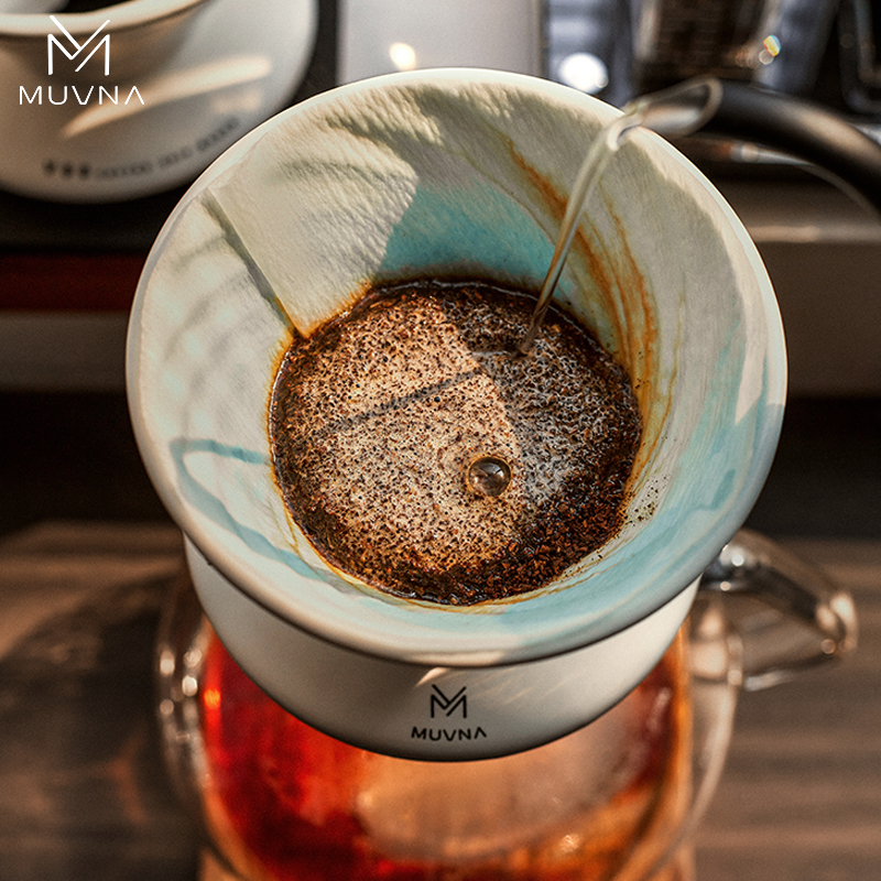 MUVNA慕威纳 星涡V60陶瓷手冲咖啡萃取折纸过滤杯滴滤式咖啡滤杯