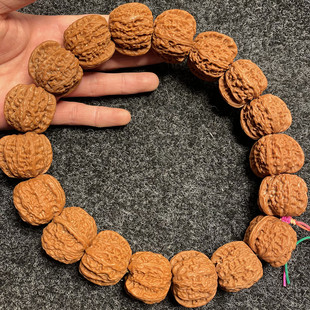 门头沟天然野生小核桃手串京八棱矮桩磨盘大肚秋子机刷包浆核桃串