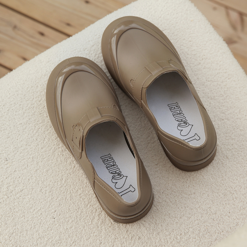 低帮雨鞋女内增高雨靴一体绒水鞋