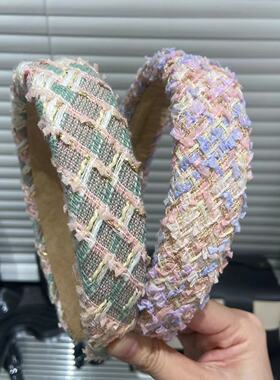 E2731  秋冬新款彩色编织发箍 高颅顶百搭优雅时尚简约韩版小香风