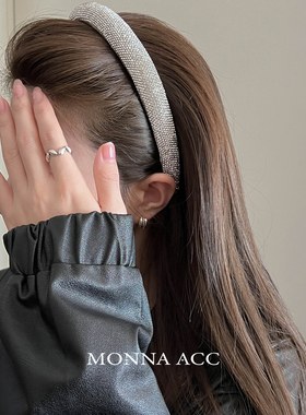 新款满钻发箍头箍高颅顶财阀千金韩国东大门高级气质压发饰E0622