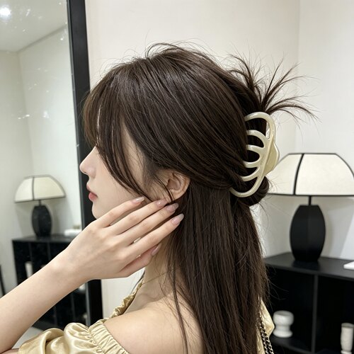 A0308 巨能抓南瓜夹13cm发量多抓夹大号奶油质感发夹女后脑勺优雅