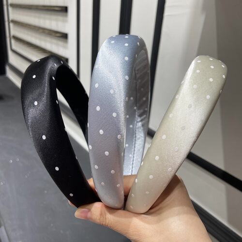 A0156 春夏缎面波点海绵发箍高颅顶甜酷韩系小清新简约外出头箍女