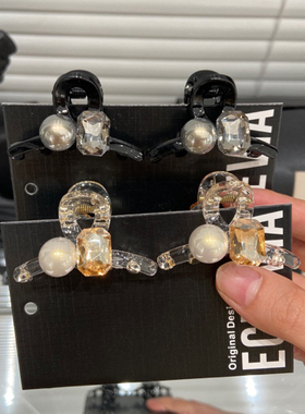 E4422 两只装新款公主头气质小号发夹高端后脑勺半扎发侧边抓夹女