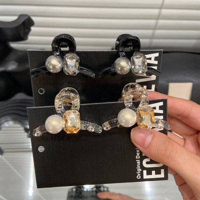 E4422 两只装新款公主头气质小号发夹高端后脑勺半扎发侧边抓夹女