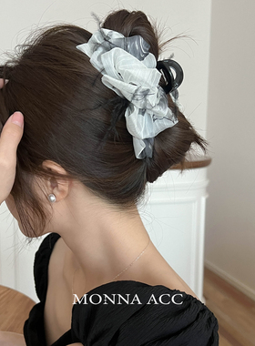 E3223  高质感水墨画蝴蝶结抓夹新中式女时尚发饰2024新款ins13CM