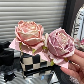 E3069 百搭发夹 粉色度假风渐变色玫瑰花刘海边夹时尚 春季 新款