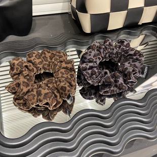 E5102 韩系博主豹纹布艺大肠发圈女高级感扎头发圈头绳发饰丸子头