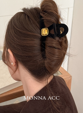 秋冬气质复古做旧爱心植绒大抓夹时尚立体百搭颅顶高侧抓夹E2482